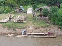memorial bridge bamboo rafting